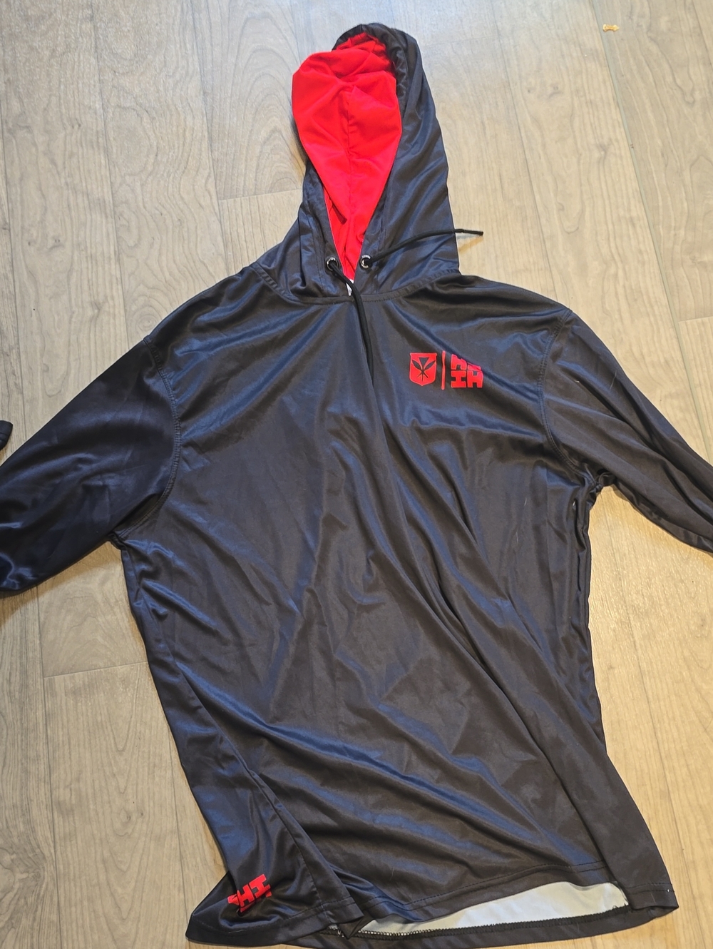 Men's Black & Red Hooded Pullover Jacket